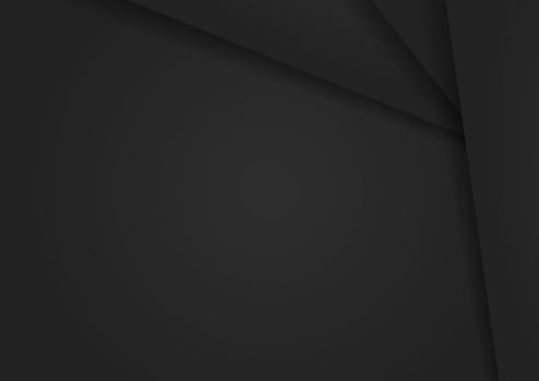 Abstract black paper background design with shadow vector