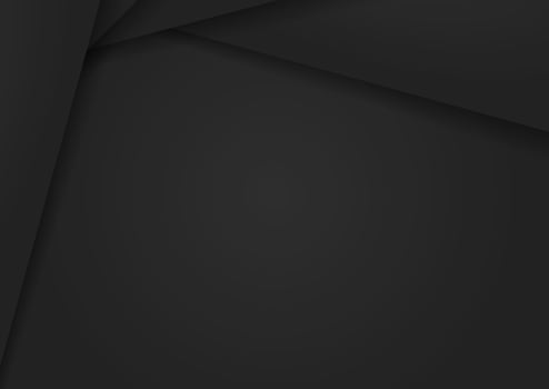 Abstract black paper background design with shadow vector
