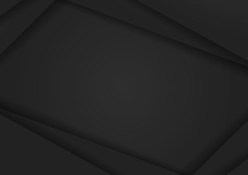 Abstract black paper background design with shadow vector