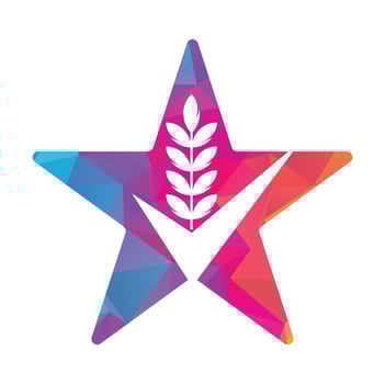 Wheat Grain Check Logo. Grain Wheat Logo Concept sign icon symbol Design. vector
