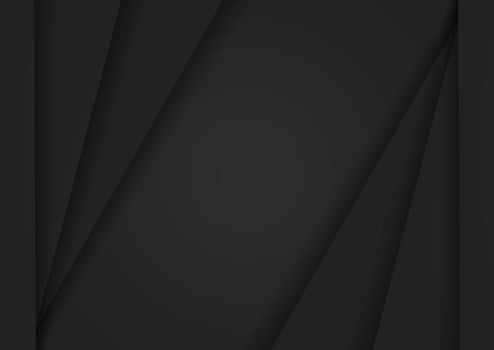 Abstract black paper background design with shadow vector