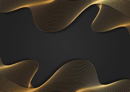 Abstract black and gold wavy lines luxury background vector