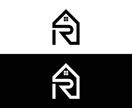 R and House Logo Design vector
