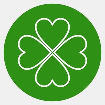 Icon four leaf clover. St. Patrick's Day celebration elements. Icons in green style. Good for prints, posters, logo, party decoration, greeting card, etc. vector