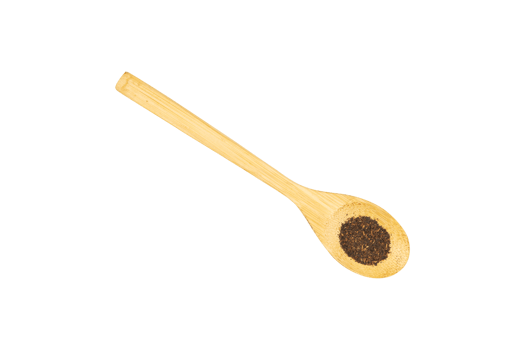 Powdered tea in a wooden spoon isolated png