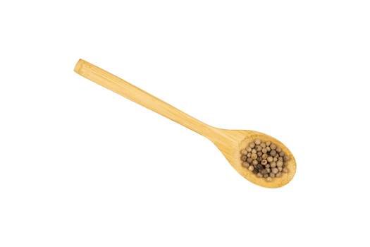 Pepper seeds in a wooden spoon isolated png