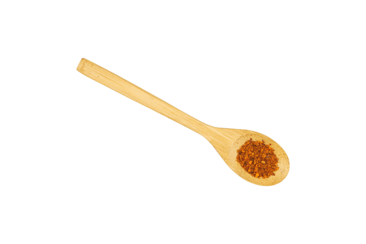 Chili powder in a wooden spoon isolated png
