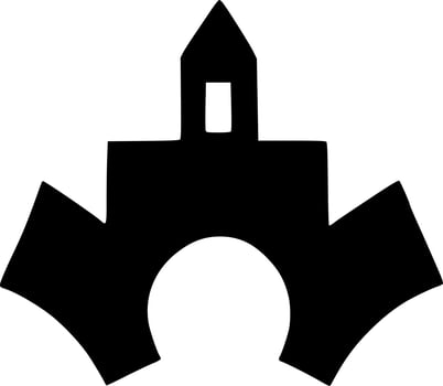 black and white of home shape icon vector