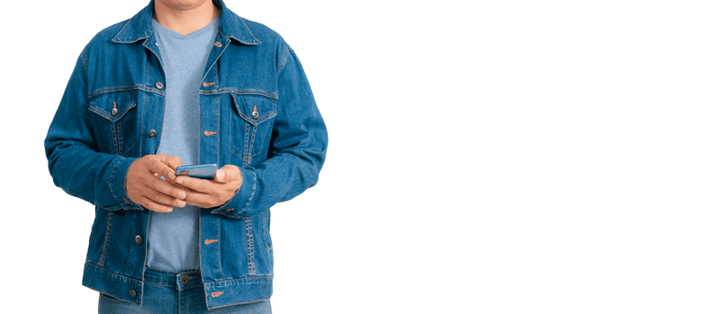 Asian man in shirt and jeans png