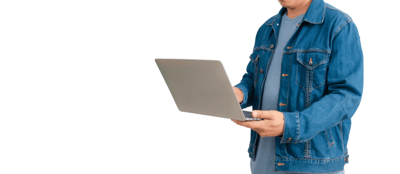 Asian man in shirt and jeans png