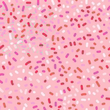 Seamless pattern with pink and white sprinkles on pink background. vector