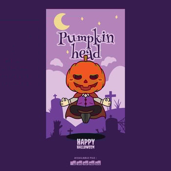 Pumpkin Head Illustration vector