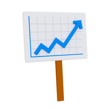 3d minimal The currency is skyrocketing. soaring finances. higher interest rates. Strengthening currency. A sign with an arrow rising. 3d illustration. png