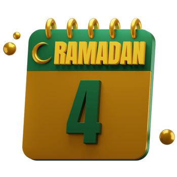 3D Day of Ramadan Month. Islamic Calendar Illustration. Hijri Date. Green and Gold Color. png