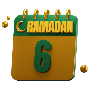 3D Day of Ramadan Month. Islamic Calendar Illustration. Hijri Date. Green and Gold Color. png