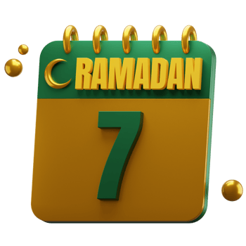 3D Day of Ramadan Month. Islamic Calendar Illustration. Hijri Date. Green and Gold Color. png