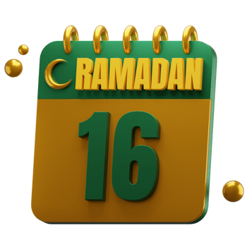3D Day of Ramadan Month. Islamic Calendar Illustration. Hijri Date. Green and Gold Color. png