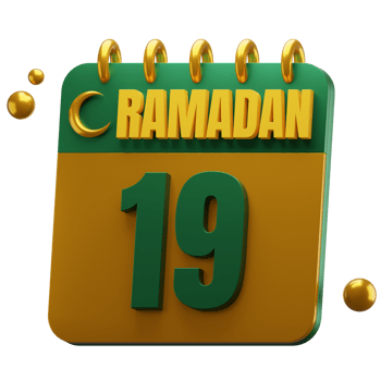 3D Day of Ramadan Month. Islamic Calendar Illustration. Hijri Date. Green and Gold Color. png