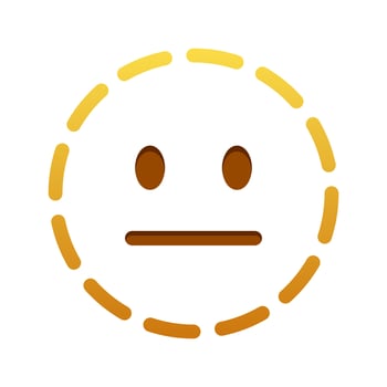 Line neutral face Large size of yellow emoji smile vector