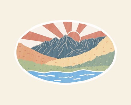 Maroon Bells Colorado hand drawing design for badge, sticker, patch, t shirt design, etc vector
