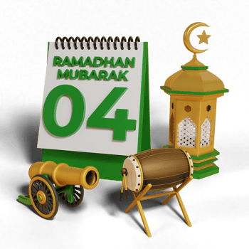 3D Ramadhan Mubarak calendar png