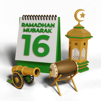 3D Ramadhan Mubarak calendar png
