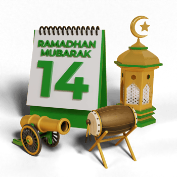 3D Ramadhan Mubarak calendar png