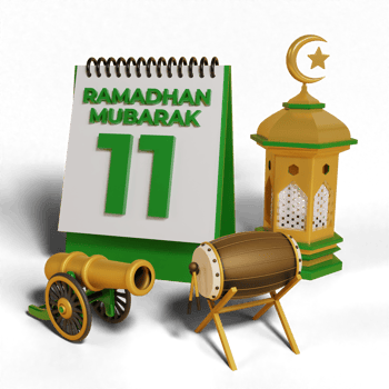 3D Ramadhan Mubarak calendar png