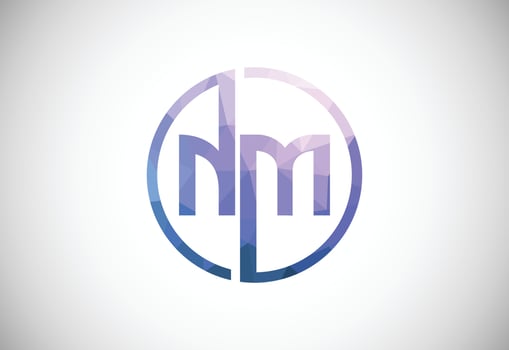 Initial Letter N M Low Poly Logo Design Vector Template. Graphic Alphabet Symbol For Corporate Business Identity