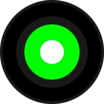 vinyl record with lime green label vector