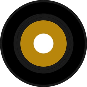 vinyl record with golden yellow label vector