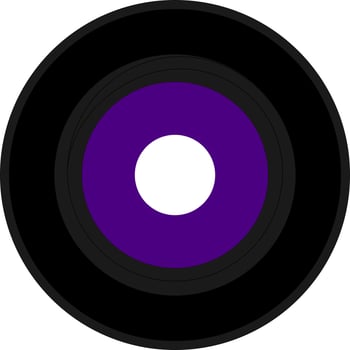 vinyl record with indigo purple label vector