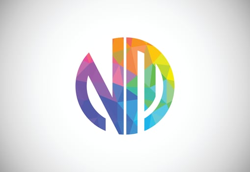 Initial Letter N M Low Poly Logo Design Vector Template. Graphic Alphabet Symbol For Corporate Business Identity