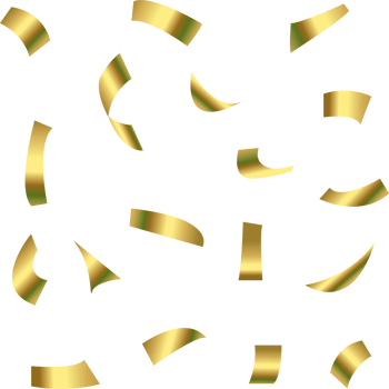 Realistic gold confetti png