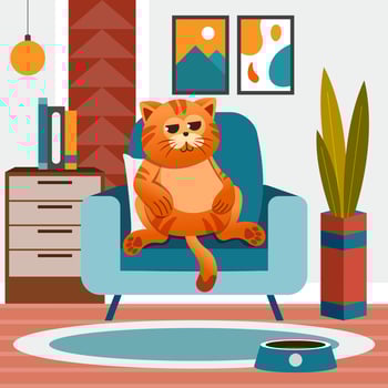 Cute Cat Resting on the Sofa vector