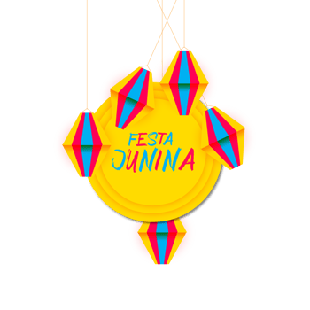 festa junina poster with brazilian elements colorful lanterns and pennants png