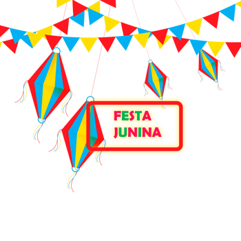 festa junina poster with brazilian elements colorful lanterns and pennants png