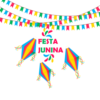 festa junina poster with brazilian elements colorful lanterns and pennants png