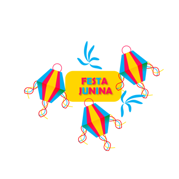 festa junina poster with brazilian elements colorful lanterns and pennants png