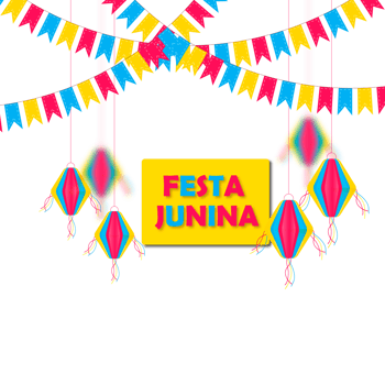 festa junina poster with brazilian elements colorful lanterns and pennants png