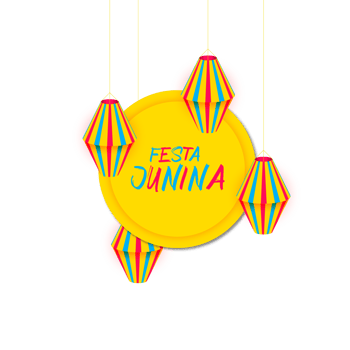 festa junina poster with brazilian elements colorful lanterns and pennants png
