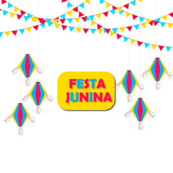 festa junina poster with brazilian elements colorful lanterns and pennants png