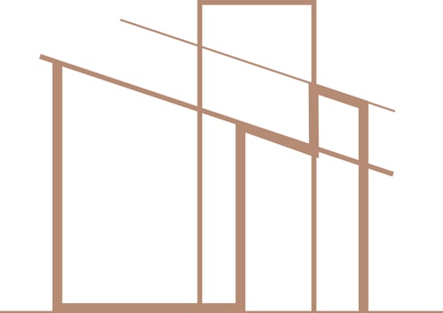 Modern Architecture Logo Outline Vector Illustration