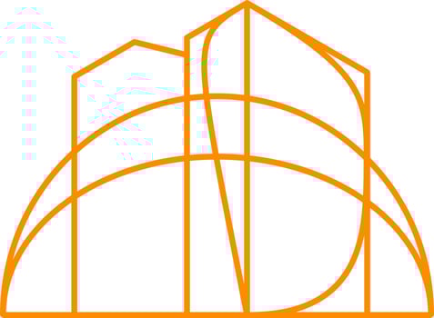 Modern Architecture Logo Outline Vector Illustration