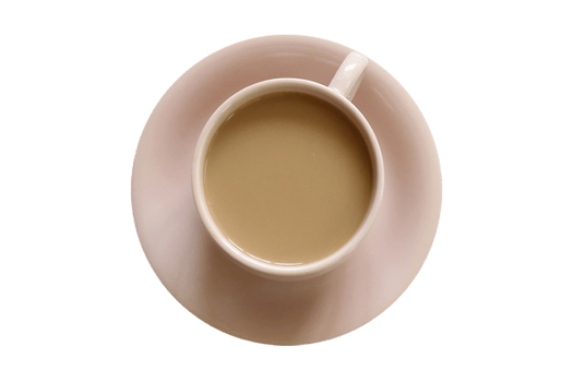 Pink cup with coffee milk isolated on a transparent background png