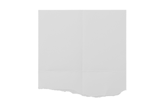 White torn paper isolated on a transparent background png