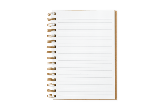 White notebook isolated on a transparent background png