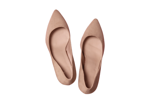Beige high heels isolated on a transparent background png