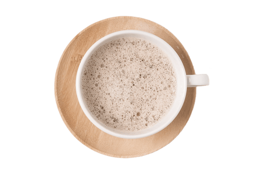 Wooden plate and cup with coffee isolated on a transparent background png