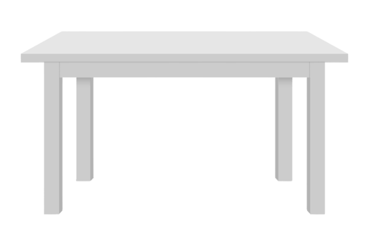 White table isolated on a transparent background png